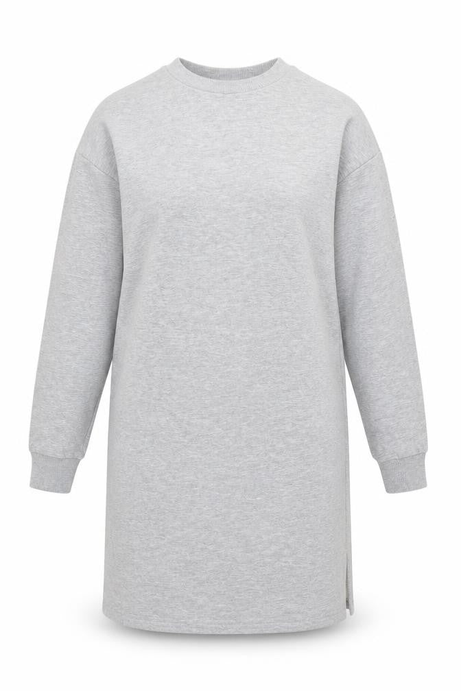 River Island Women Grey Size 10 Long Sleeve T-Shirt Dress