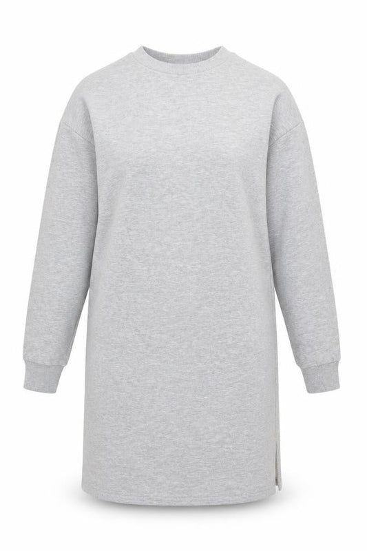 River Island Women Grey Size 10 Long Sleeve T-Shirt Dress