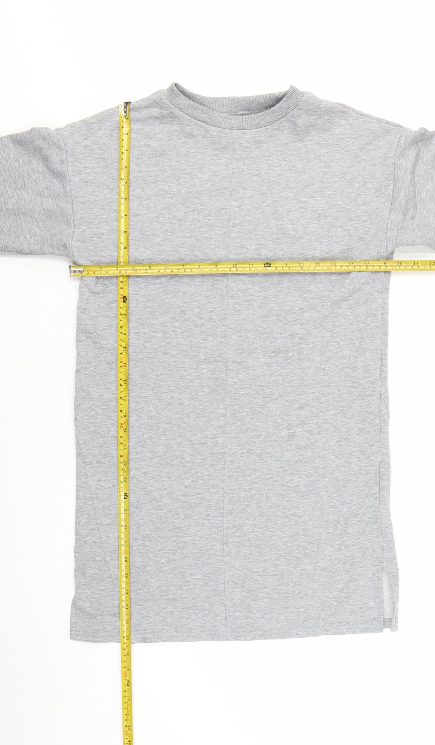 River Island Women Grey Size 10 Long Sleeve T-Shirt Dress
