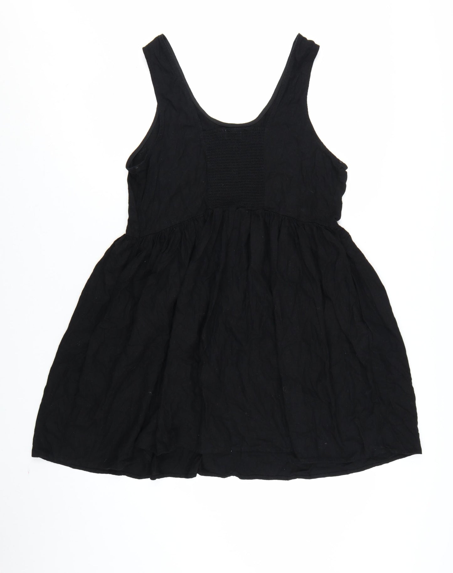 Next Women Black Size 18 Skater Dress Sleeveless Linen Blend