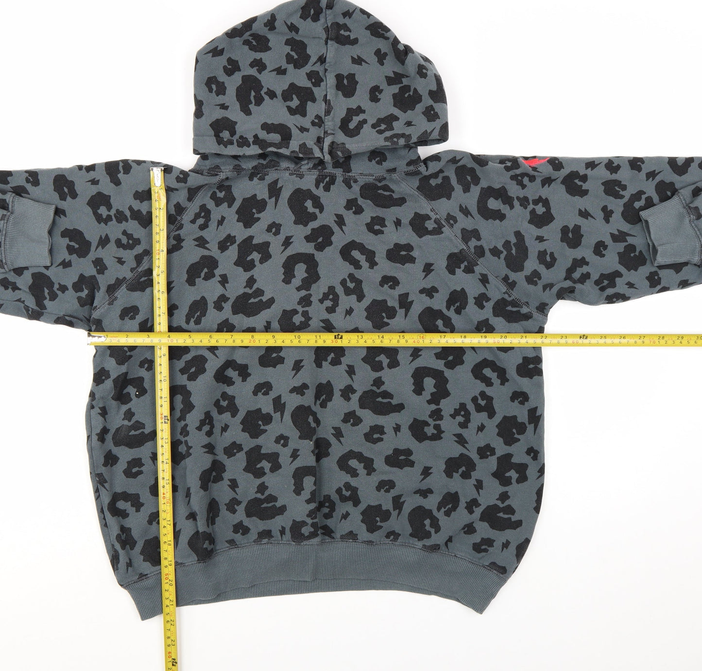 Scamp & Dude Women Grey Black Animal Print Pullover Hoodie Small