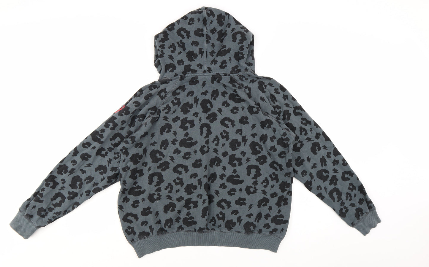 Scamp & Dude Women Grey Black Animal Print Pullover Hoodie Small