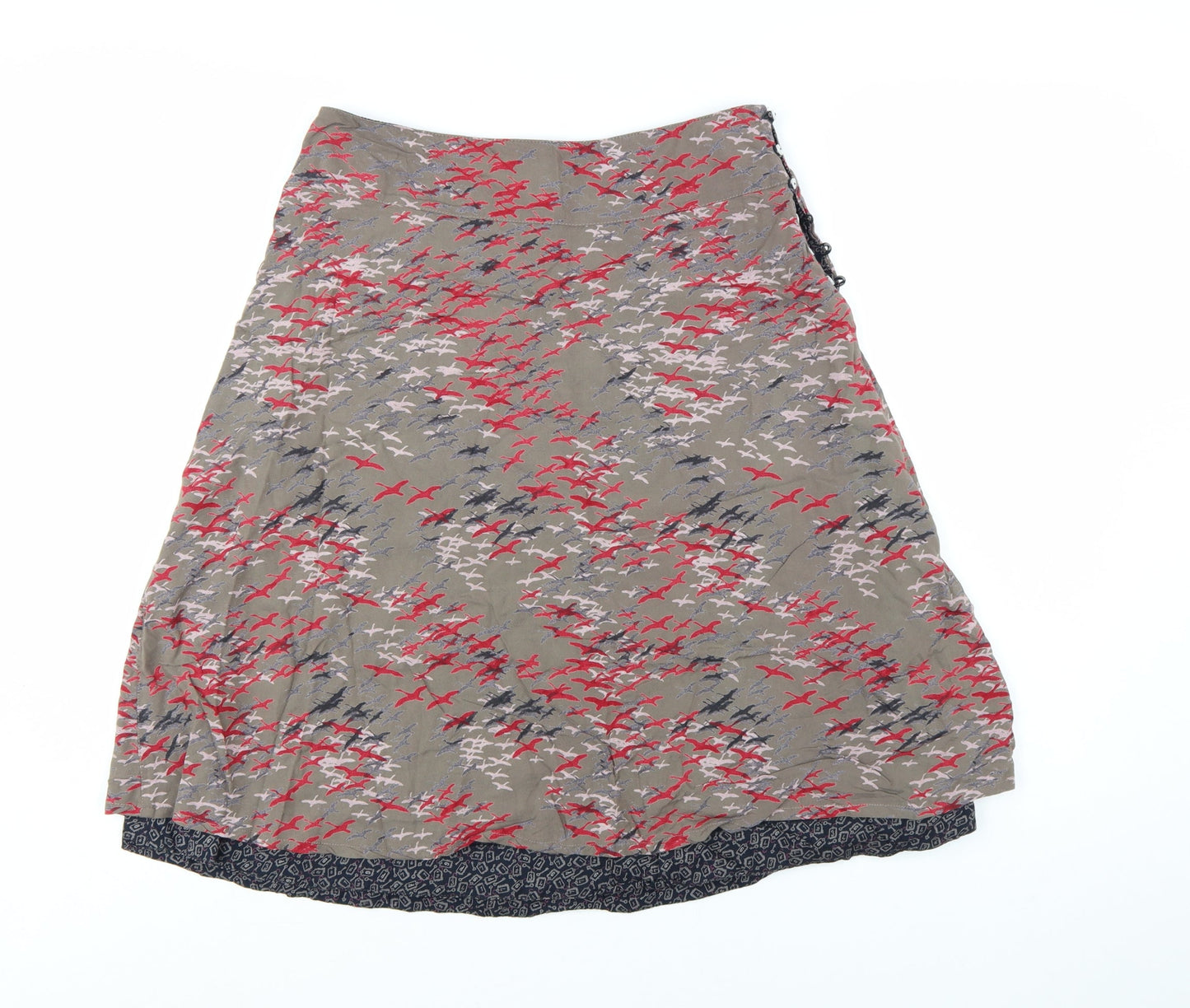 White Stuff Women's Multicoloured A-Line Viscose Skirt Size 10