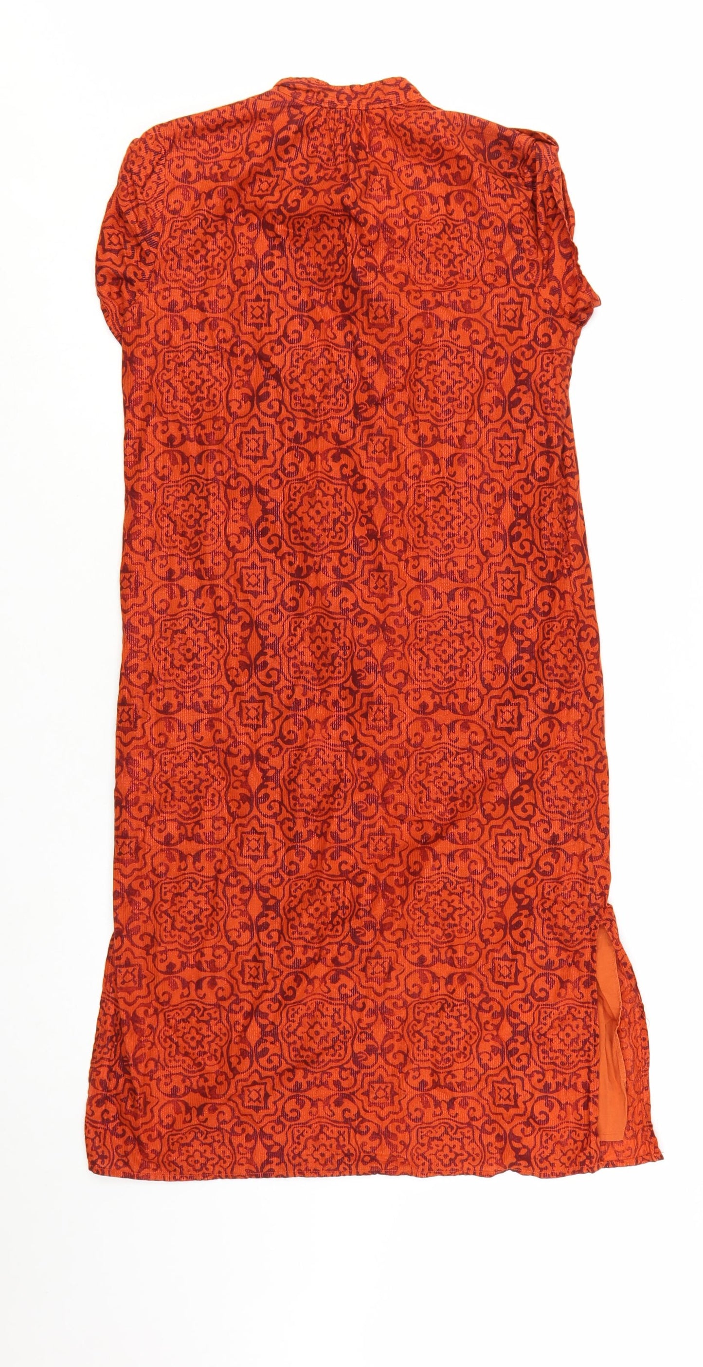 GAP Women’s Orange Cotton Shift Dress S Boho Geometric Pattern