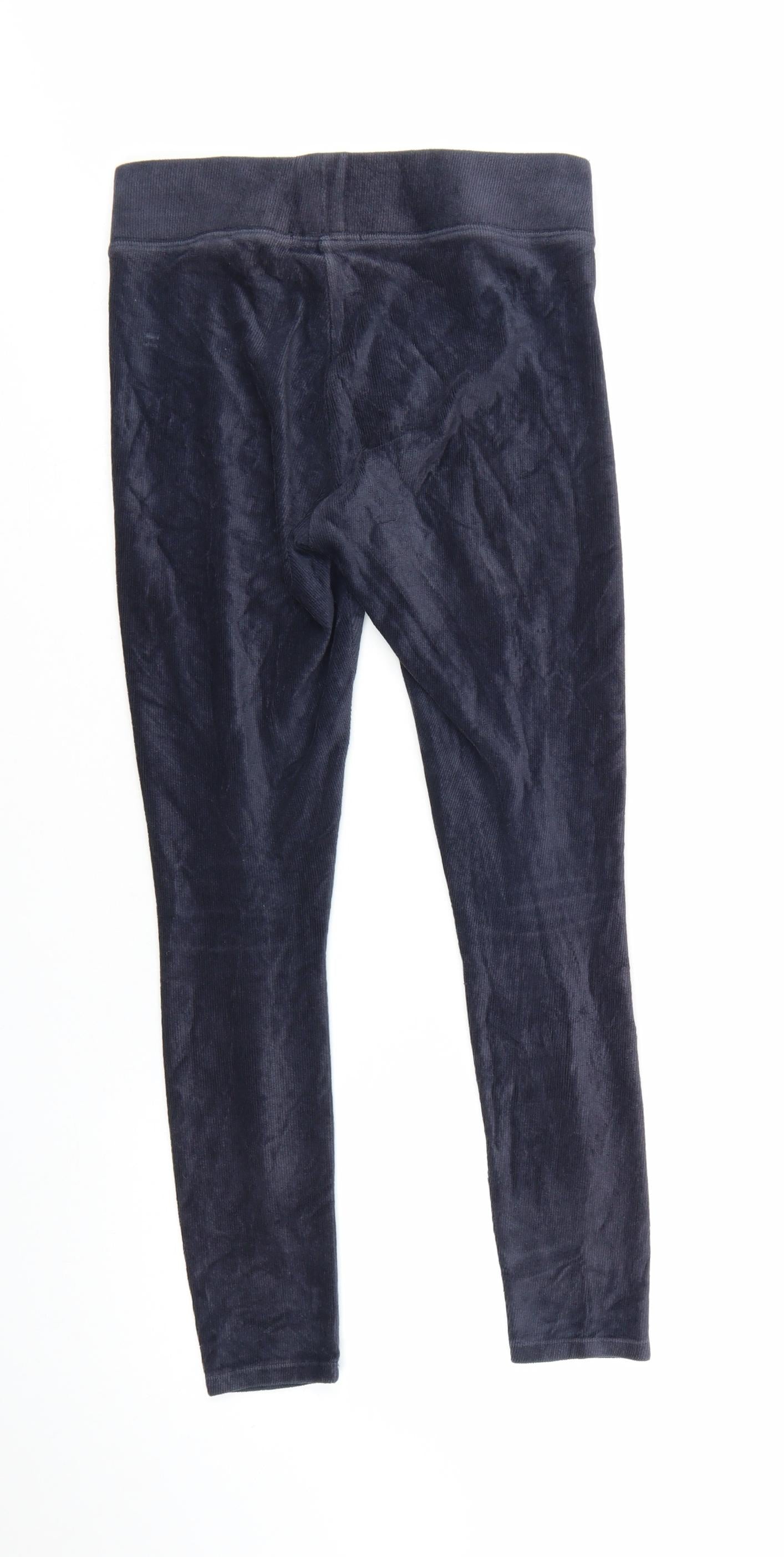 Marks and Spencer Women Midnight Blue Velvet Leggings Size 10 Short