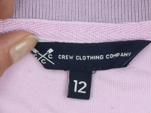 Crew Clothing Company Womens Pink Polo Shirt Size 12 Short Sleeve Cotton Blend