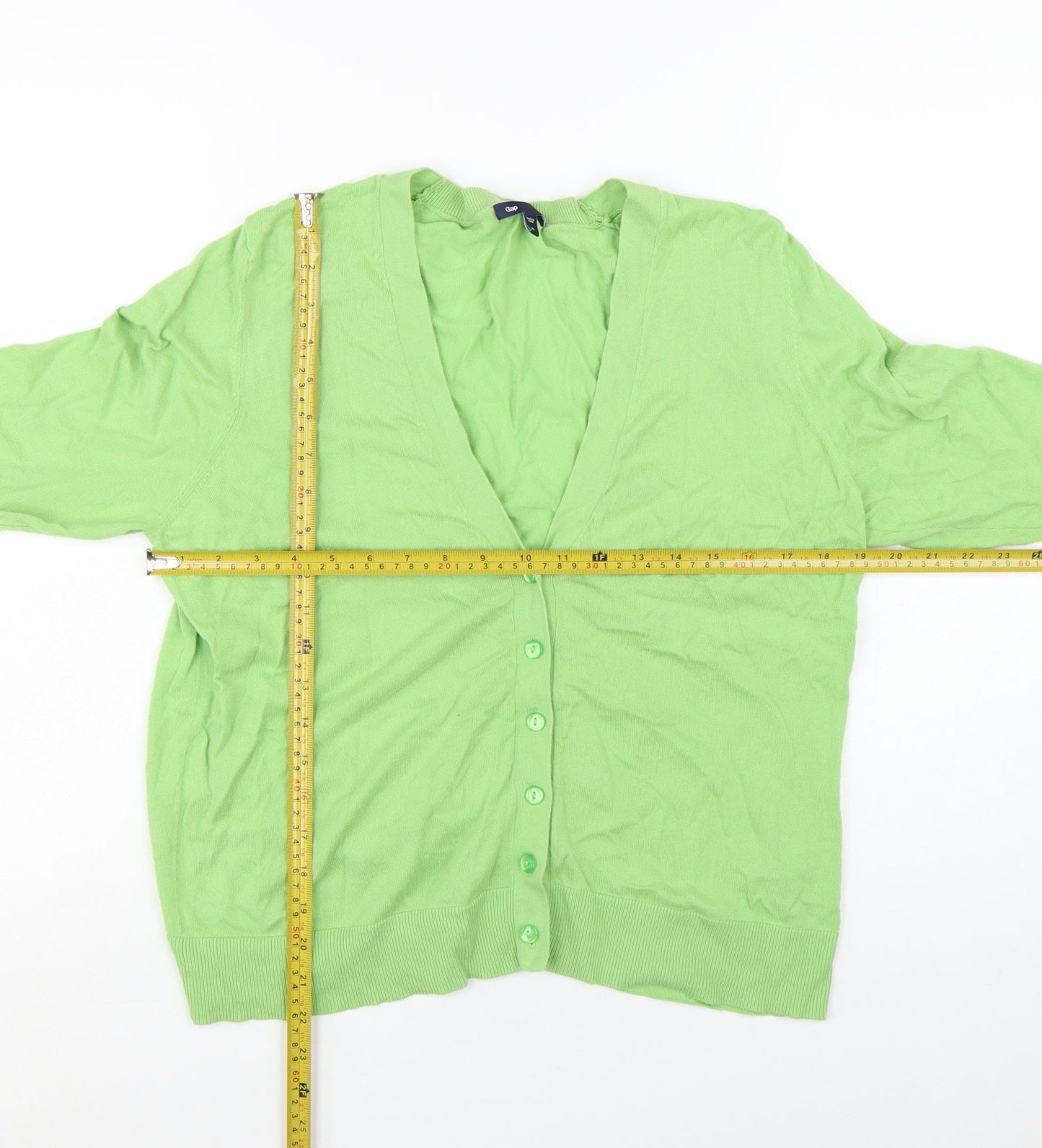 Gap Womens Green Cotton V-Neck Button Cardigan XL