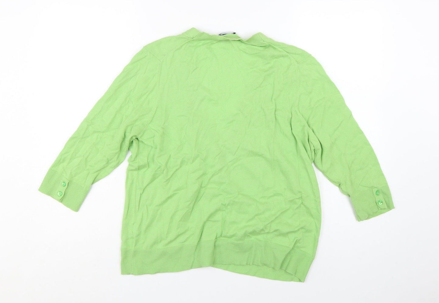Gap Womens Green Cotton V-Neck Button Cardigan XL