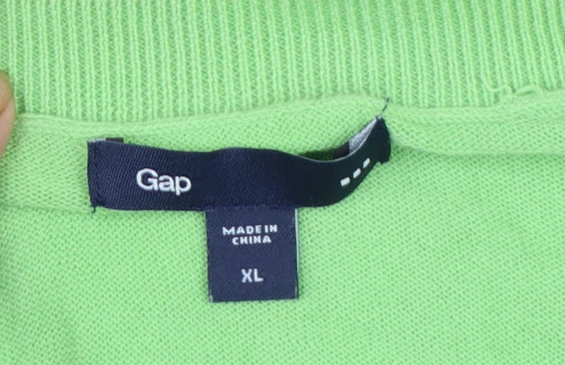 Gap Womens Green Cotton V-Neck Button Cardigan XL