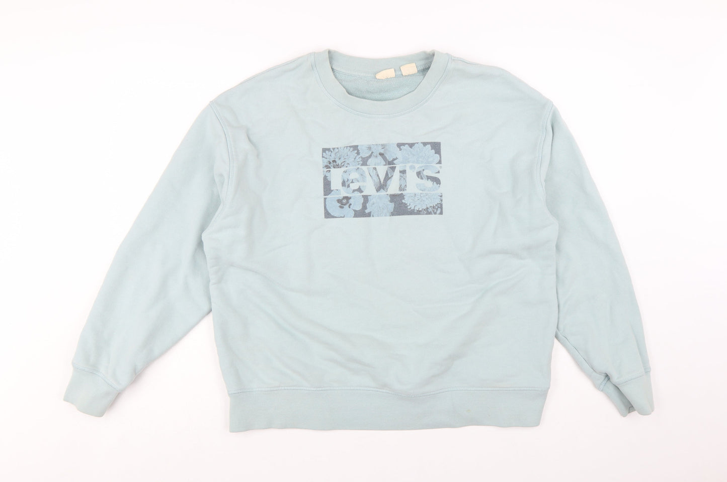Levi's Women's Blue XL Pullover Sweatshirt with Floral Logo