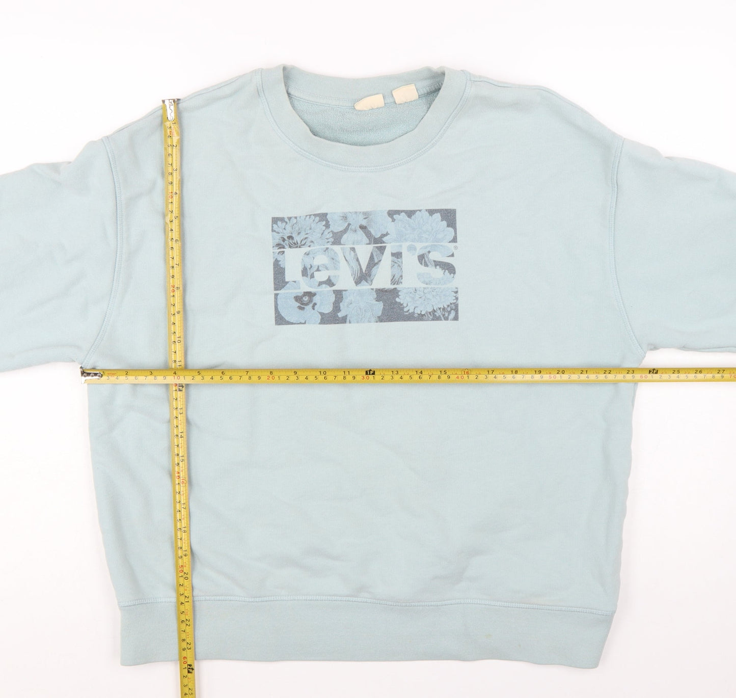 Levi's Women's Blue XL Pullover Sweatshirt with Floral Logo