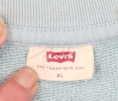 Levi's Women's Blue XL Pullover Sweatshirt with Floral Logo