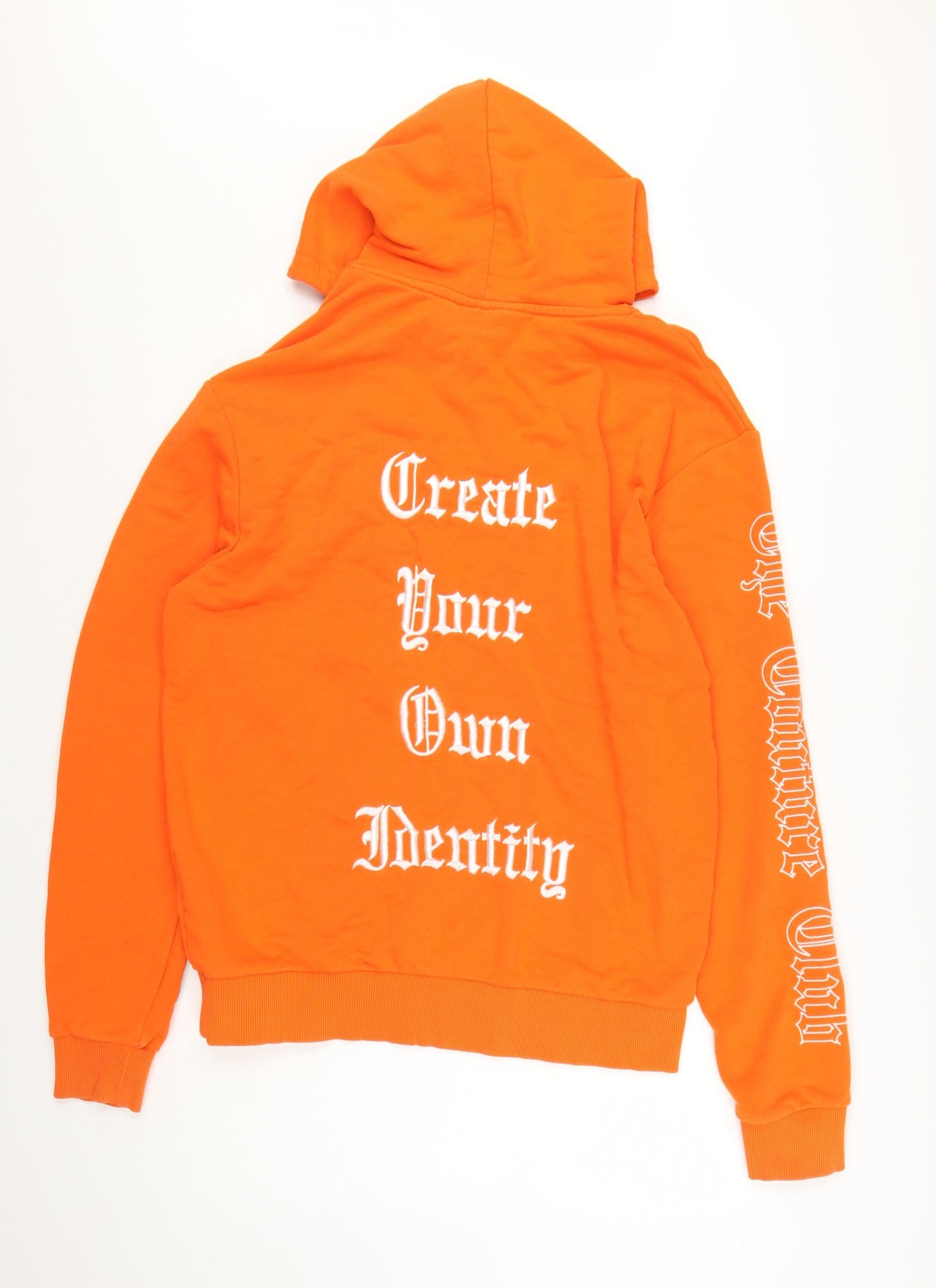 The Couture Club Men's Orange Hoodie L Pullover Graphic Streetwear