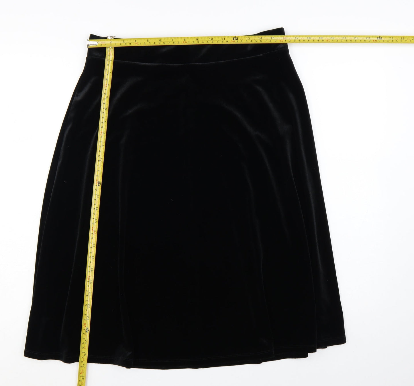 Marks and Spencer Women’s Black Velvet A-Line Skirt Size 14