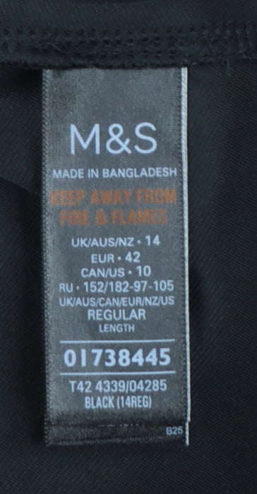 Marks and Spencer Women’s Black Velvet A-Line Skirt Size 14