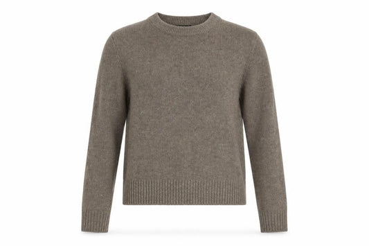 Massimo Dutti Womens Brown Wool Cashmere Crew Neck Jumper S