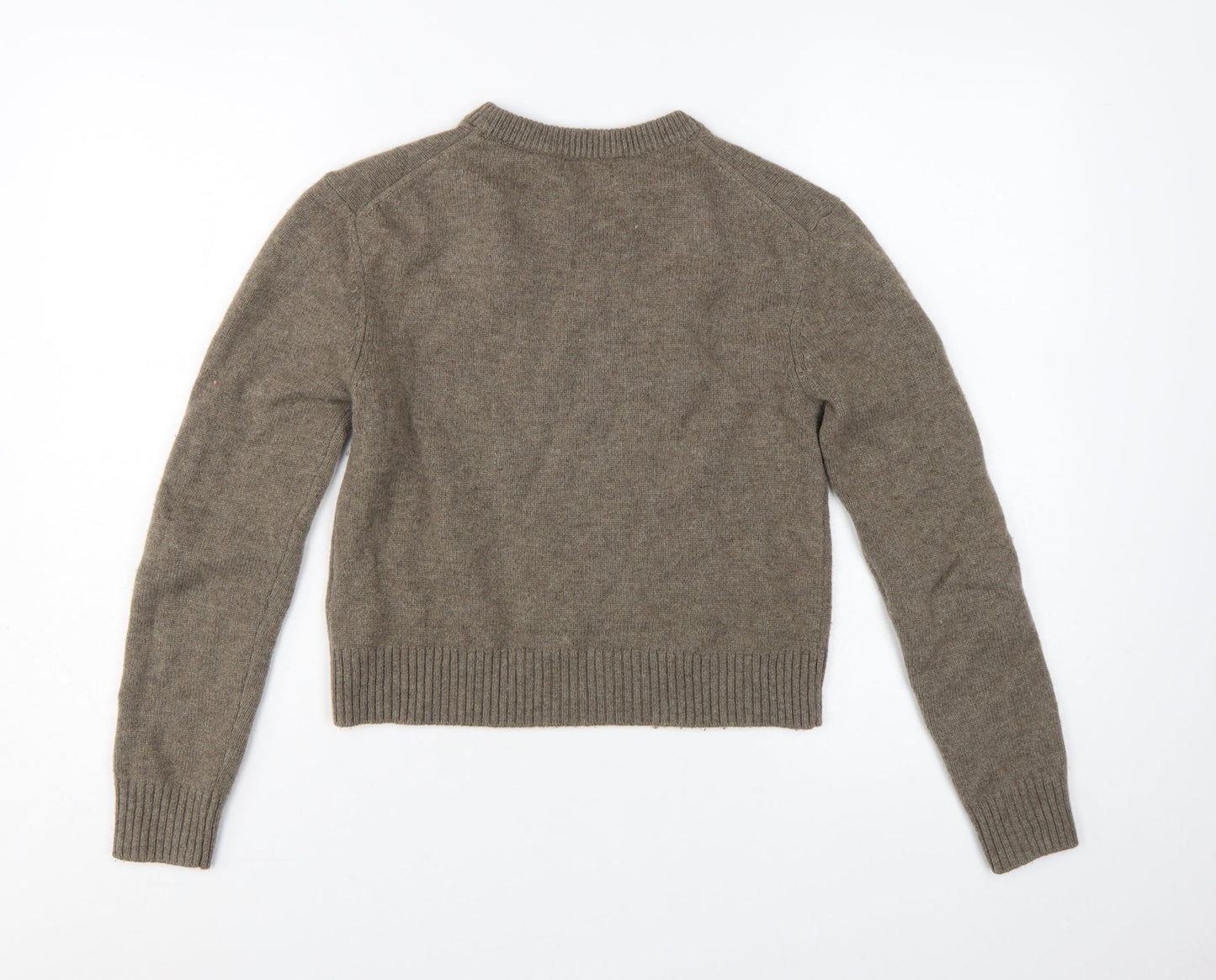 Massimo Dutti Womens Brown Wool Cashmere Crew Neck Jumper S
