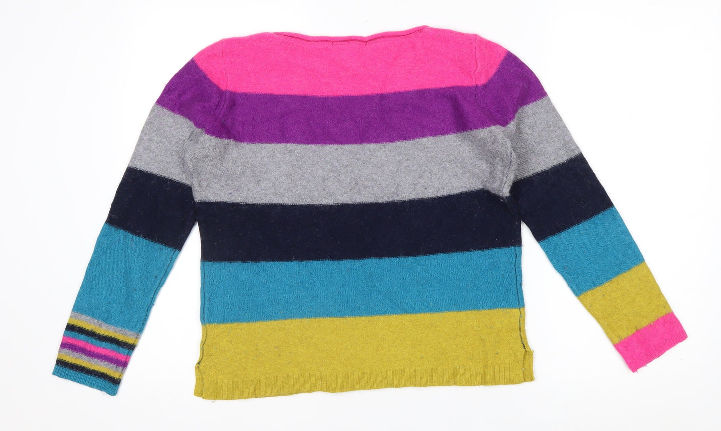 White Stuff Womens Multicoloured Wool Blend Striped Jumper UK 10