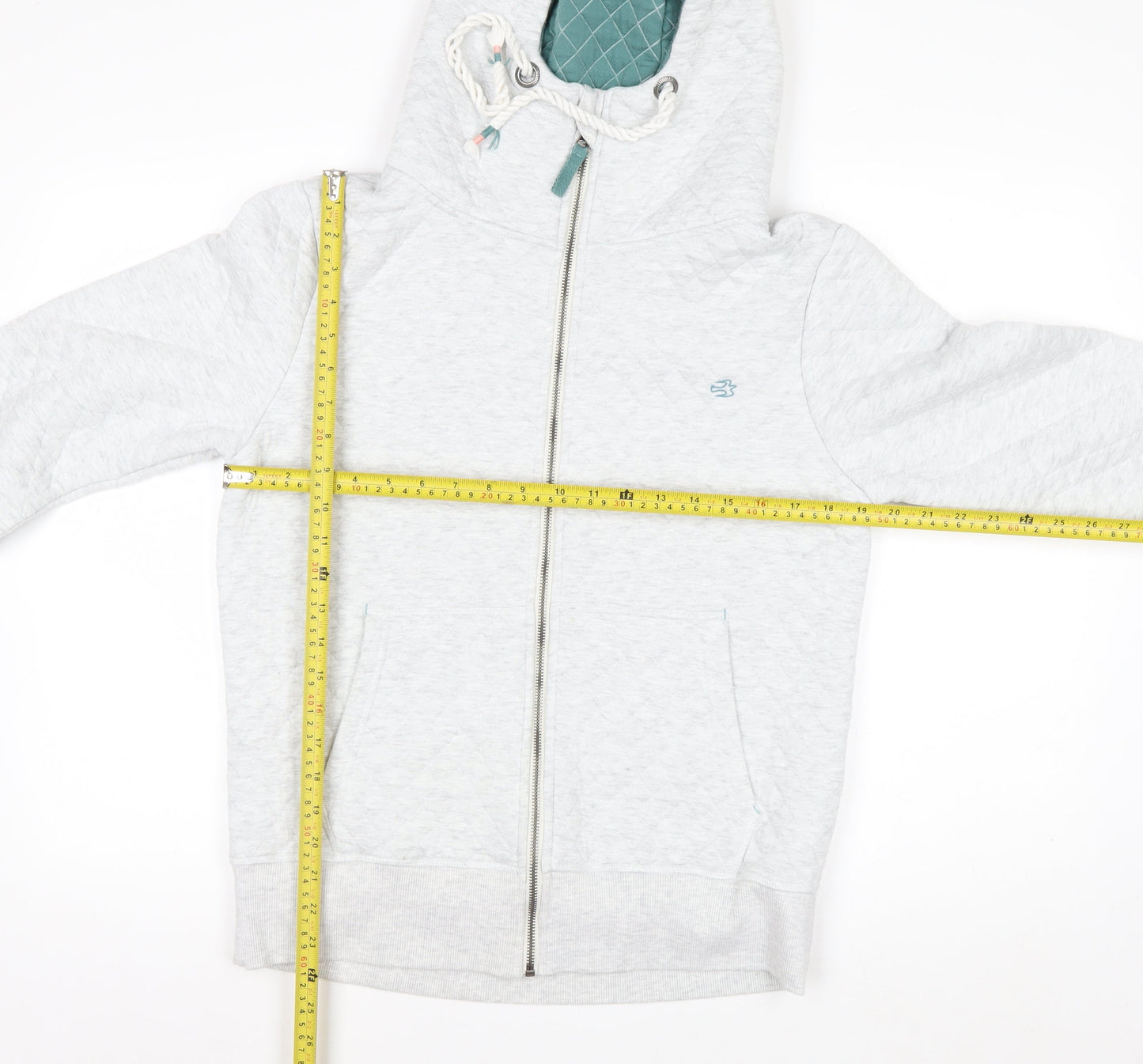 Brakeburn Women’s Grey Quilted Full Zip Hoodie Size 12