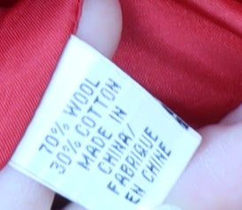 Chloé Women's Red Wool Blend Belted Pea Coat Size 8