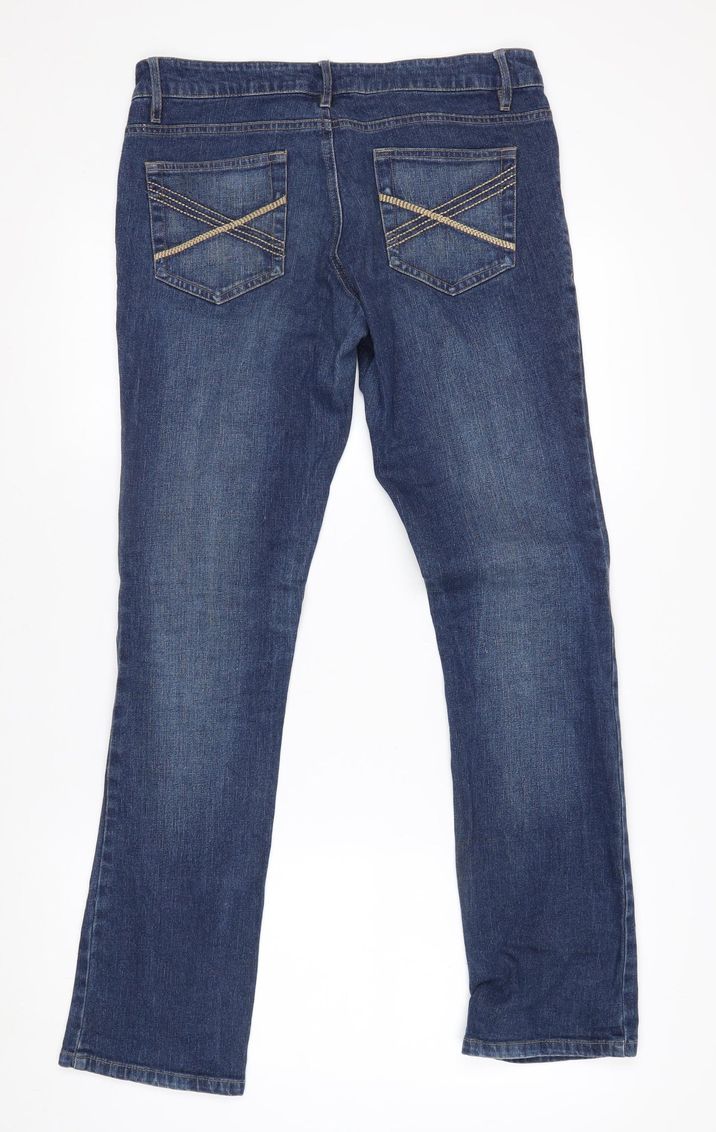 Quite Womens Blue Straight Leg Stretch Jeans Size 9-10