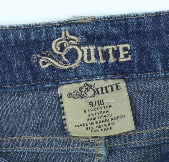 Quite Womens Blue Straight Leg Stretch Jeans Size 9-10