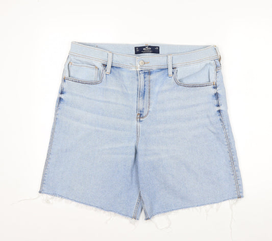 Hollister Men Blue Denim 33 Relaxed Fit High Rise Shorts