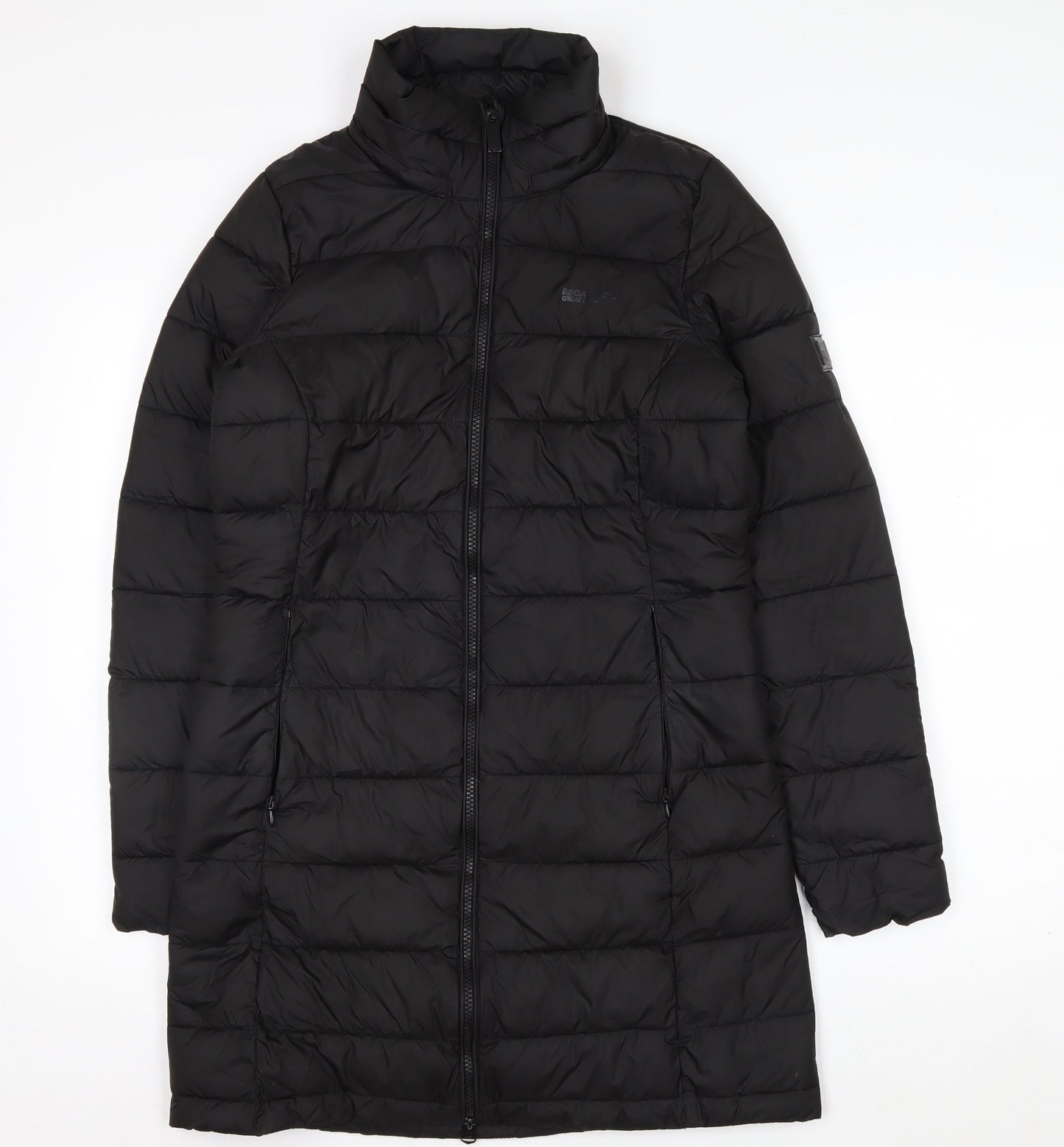 Regatta Womens Black Long Puffer Coat Size 8 Water Resistant