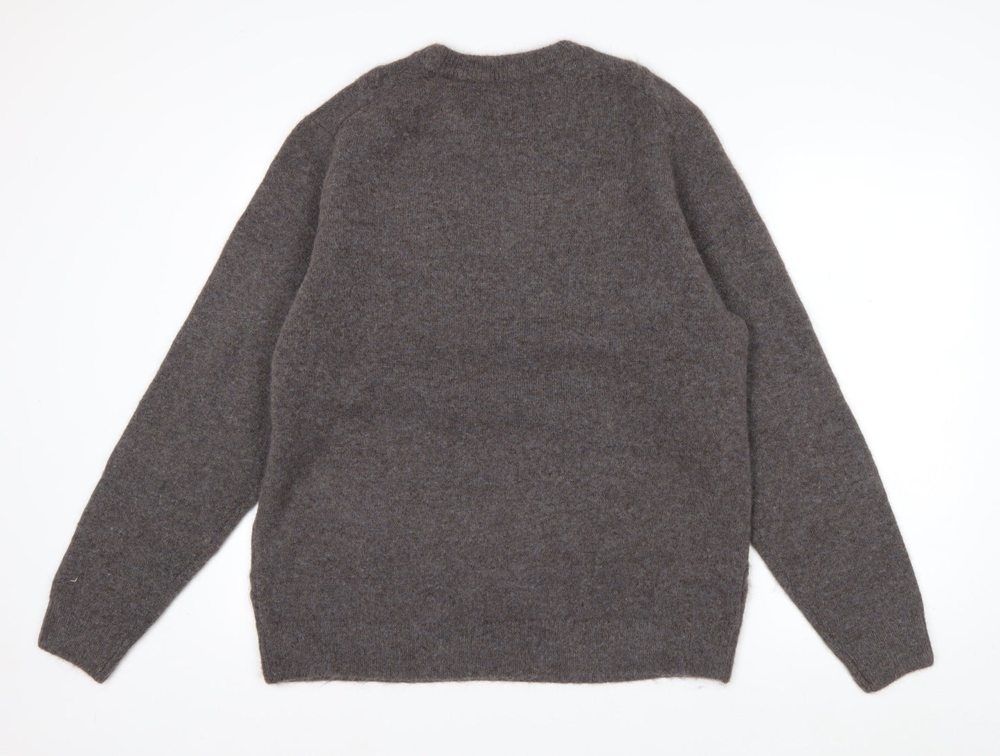 Marks and Spencer Men's Brown XL Crew Neck Wool Blend Jumper