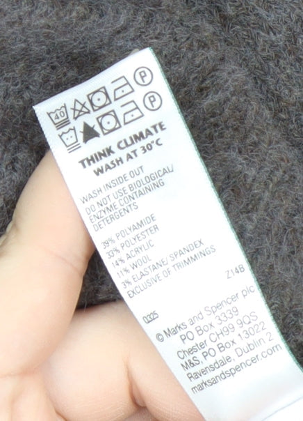 Marks and Spencer Men's Brown XL Crew Neck Wool Blend Jumper