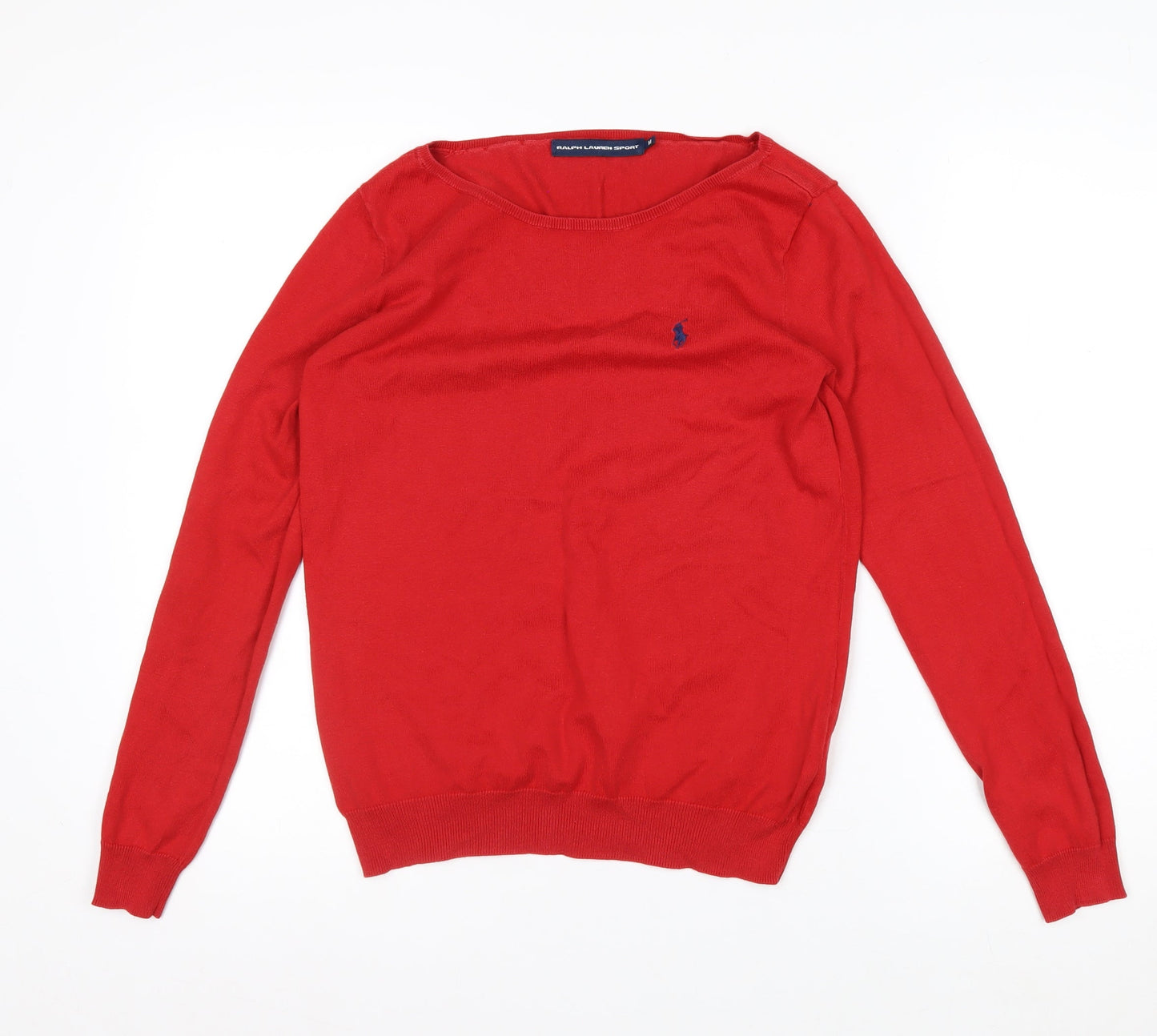 Ralph Lauren Men’s Red Cotton Crew Neck Jumper Size M