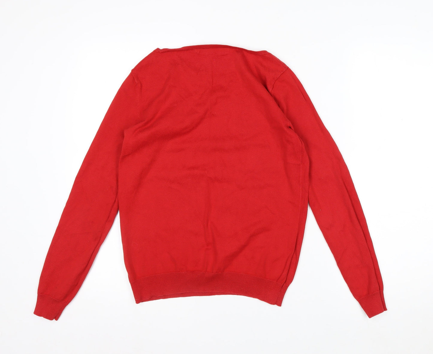 Ralph Lauren Men’s Red Cotton Crew Neck Jumper Size M