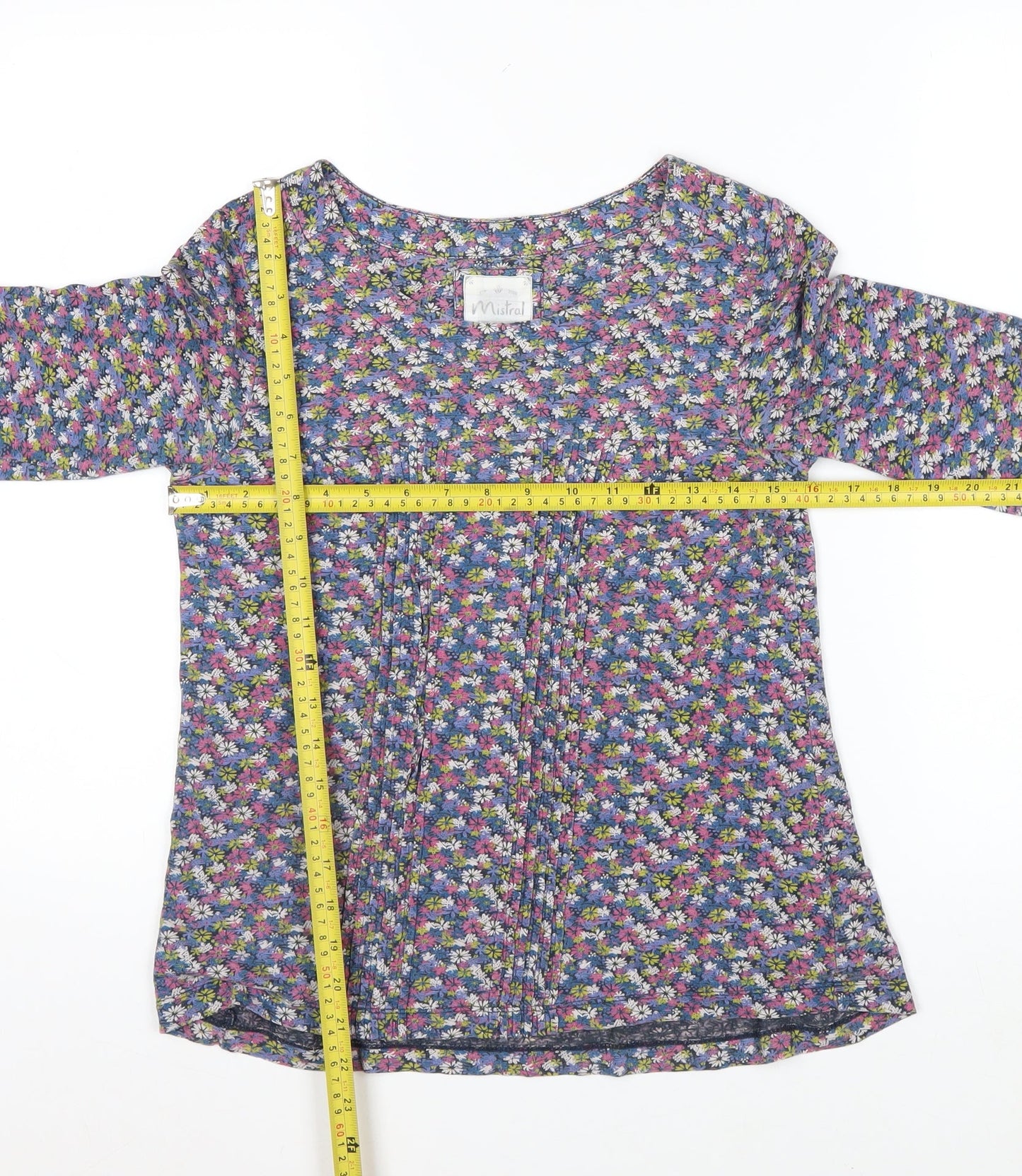 Mistral Women’s Multicoloured Floral Cotton Tunic Blouse Size 8