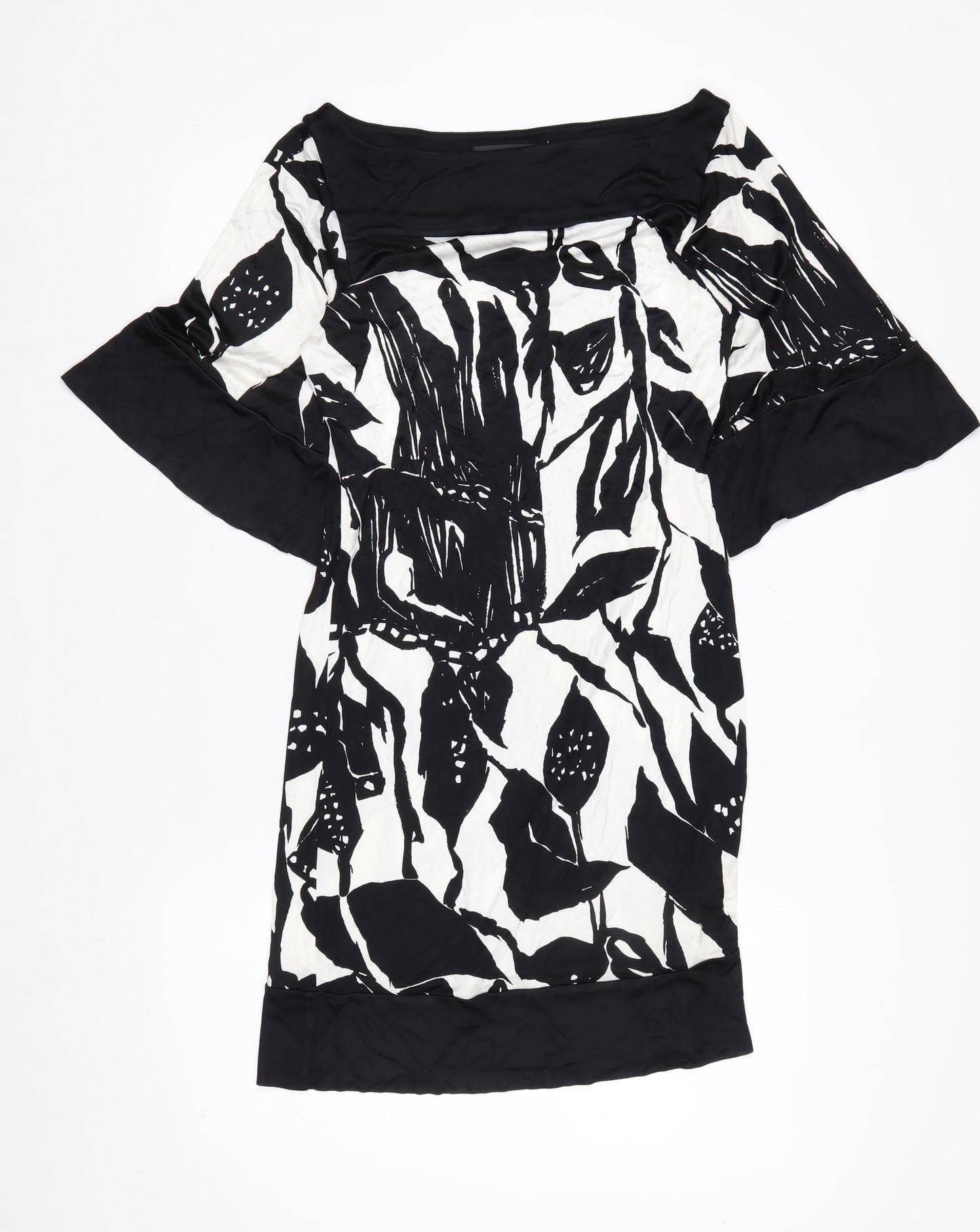 Coast Women Black White Floral Off Shoulder Shift Dress Size 8