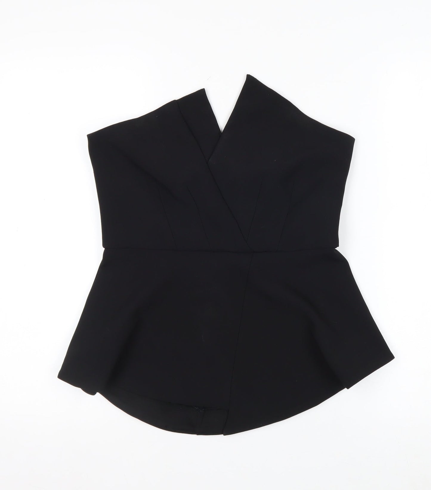 River Island Women’s Black Strapless Peplum Blouse Size 10