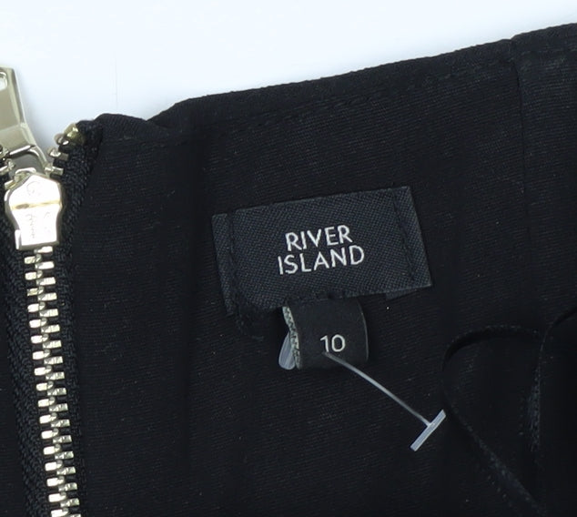 River Island Women’s Black Strapless Peplum Blouse Size 10