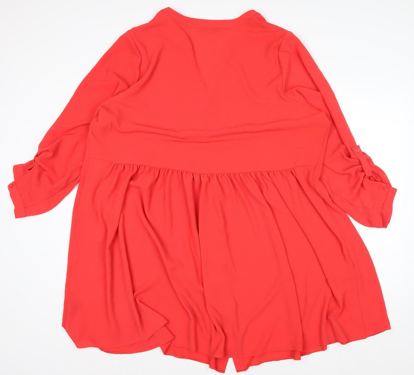Evans Women’s Red Plus Size 22 Button Up Knee Length Shirt Dress