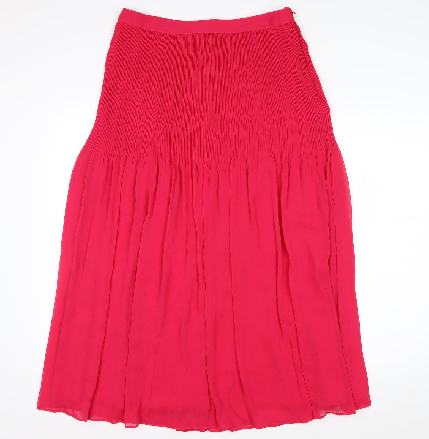 Marks and Spencer Women's Pink Pleated Midi Skirt Size 12
