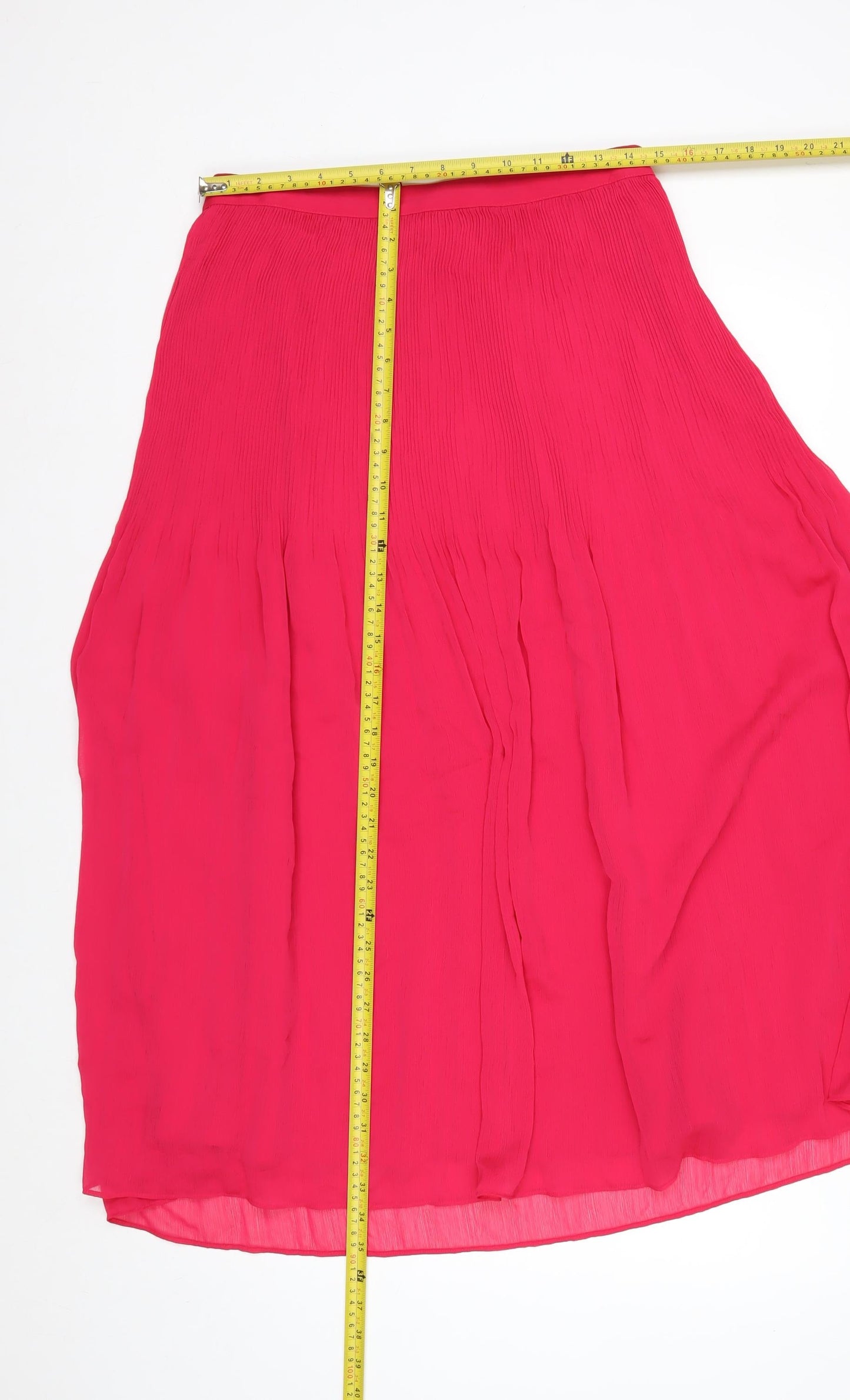 Marks and Spencer Women's Pink Pleated Midi Skirt Size 12