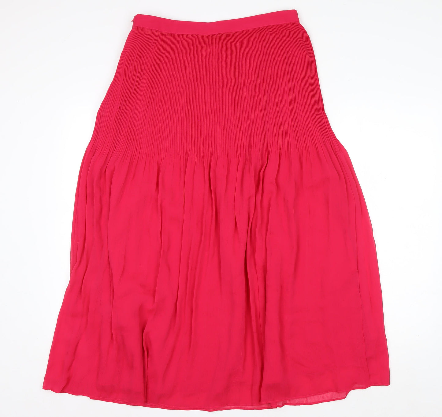 Marks and Spencer Women's Pink Pleated Midi Skirt Size 12