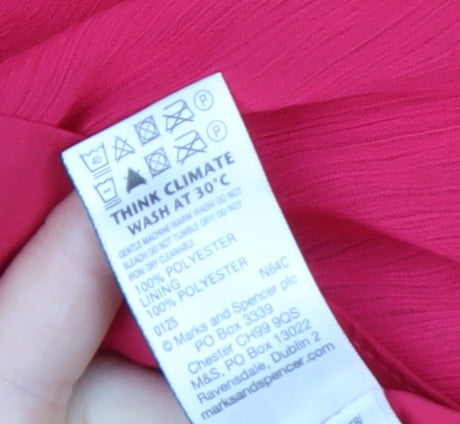 Marks and Spencer Women's Pink Pleated Midi Skirt Size 12
