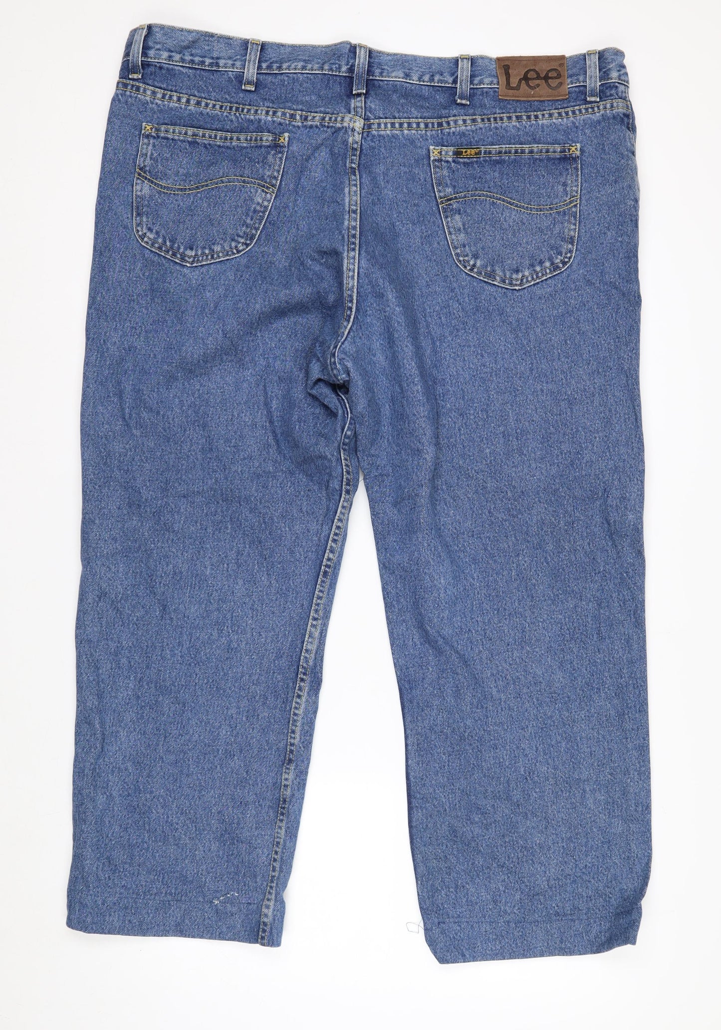 Lee Men's Blue Denim Straight Jeans 44x34 Big & Tall Retro Cotton