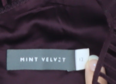 Mint Velvet Women’s Purple Lace Sheath Dress Size 12 Sleeveless Halter