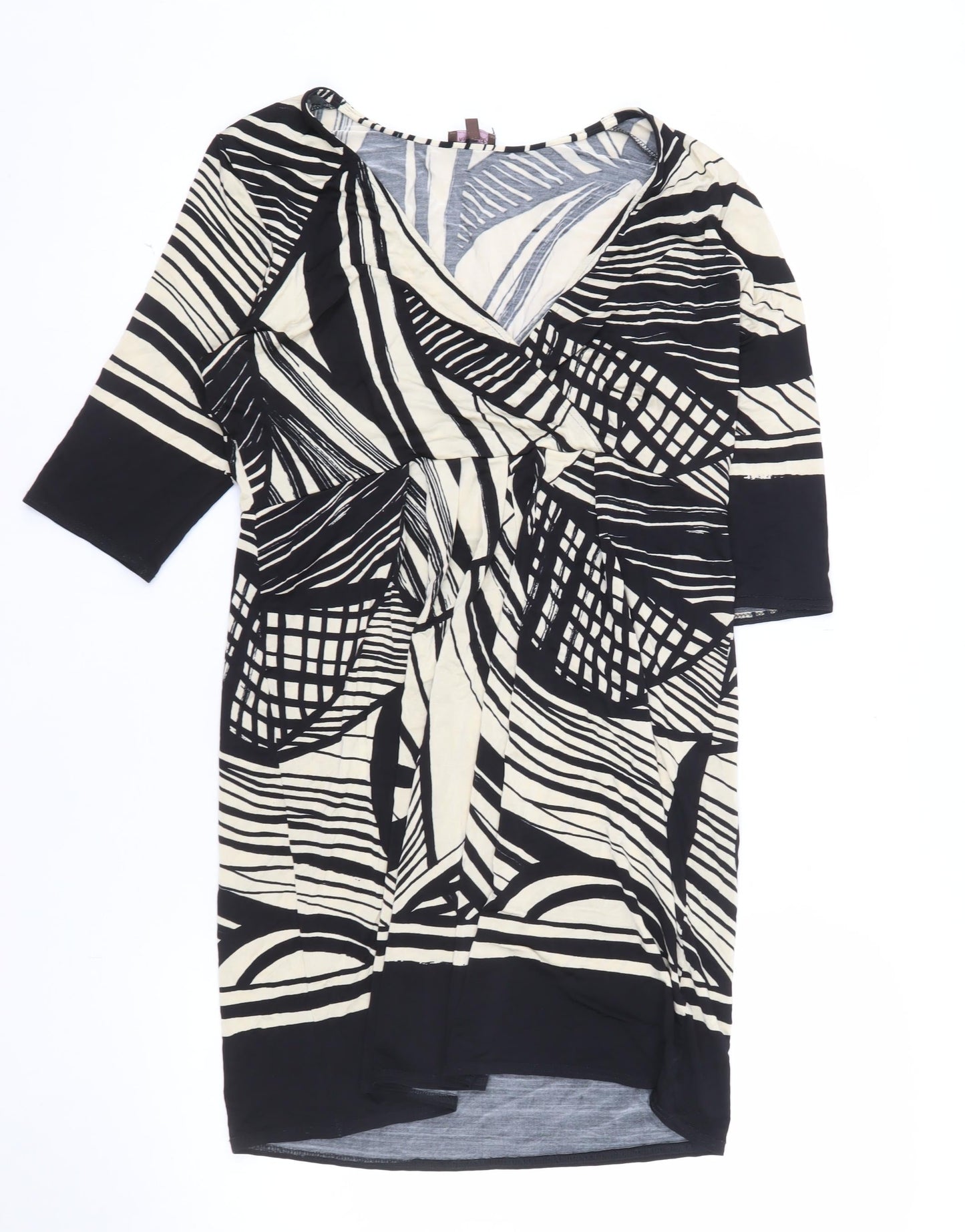 Phase Eight Women’s Black Geometric Bodycon Dress Size 14