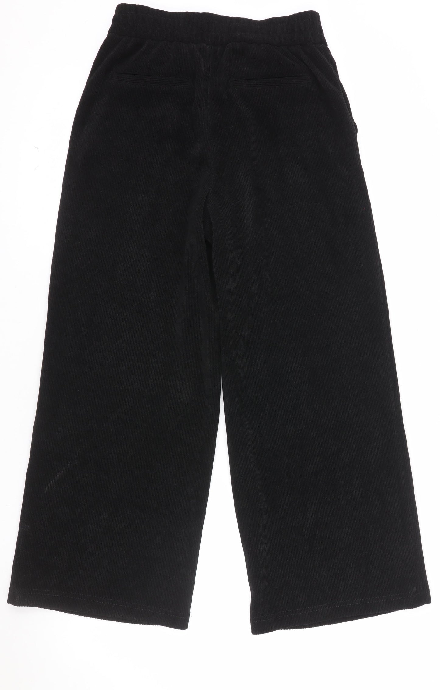 Next Petite Women's Black Corduroy Wide-Leg Trousers UK 6P