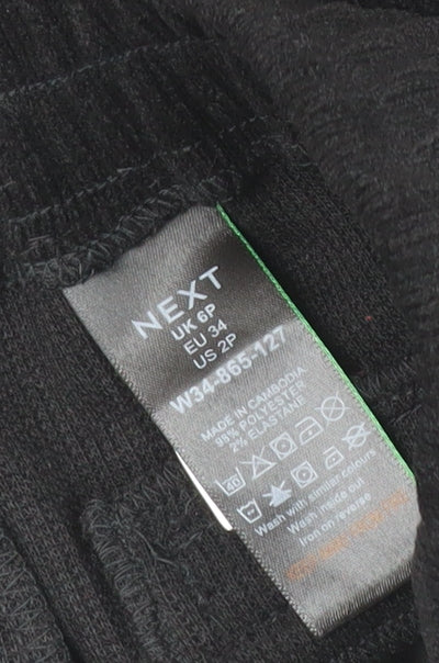 Next Petite Women's Black Corduroy Wide-Leg Trousers UK 6P