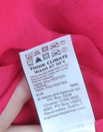 Marks and Spencer Women Pink Pleated Knee Length Chiffon Skirt Size 10