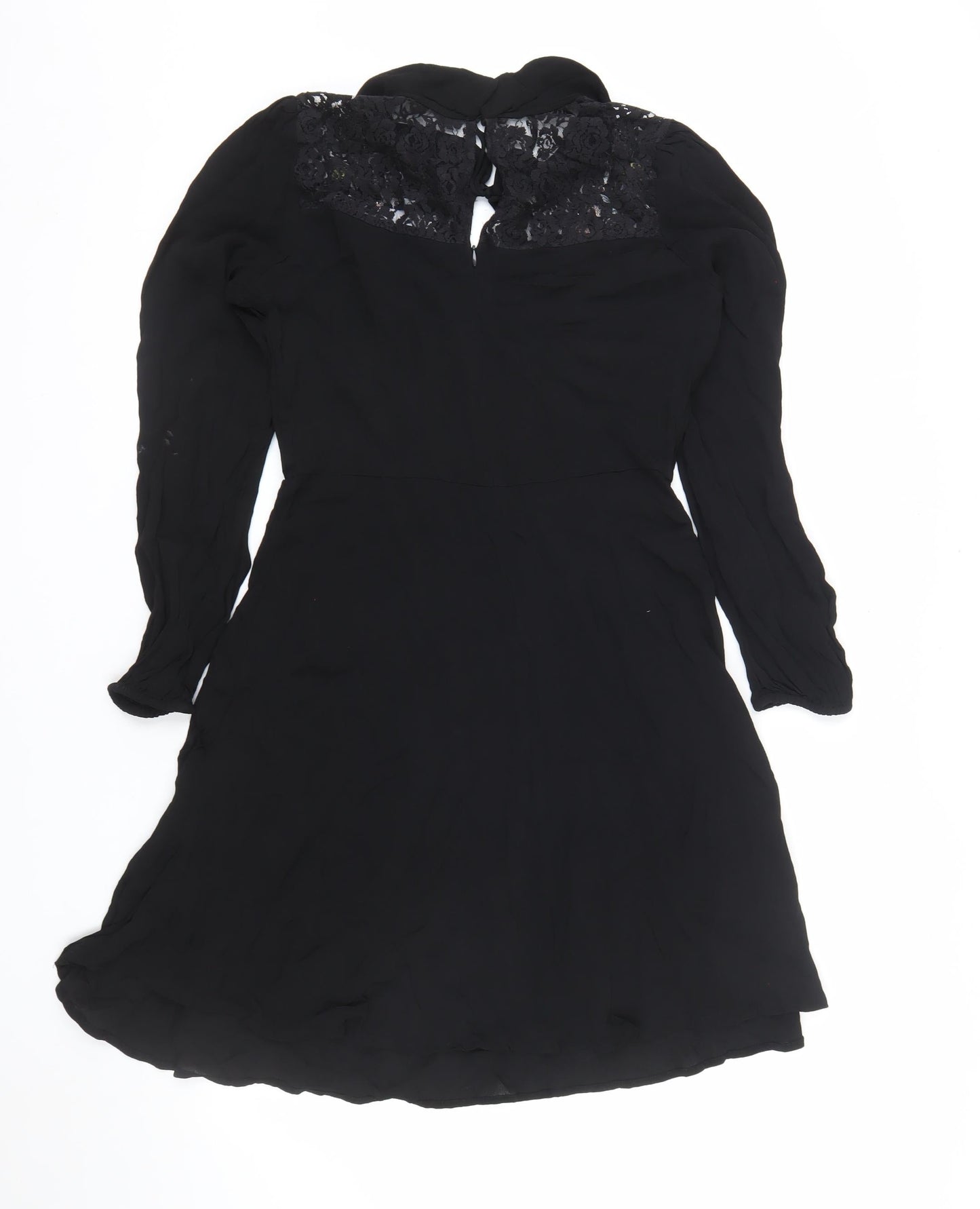 Red Herring Women's Black Floral Lace Fit & Flare Dress Size 12