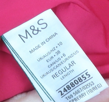 Marks and Spencer Women’s Pink Pleated Knee Length Skirt Size 10