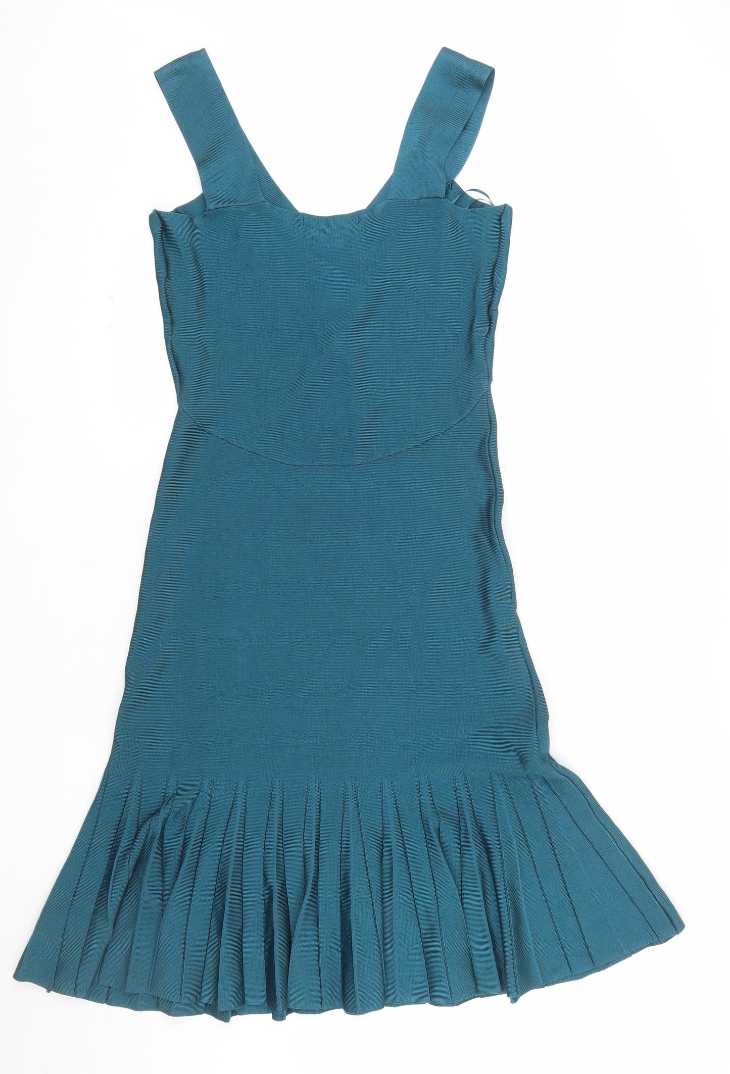 Next Women’s Blue Fit & Flare Pleated Sleeveless Knit Dress UK 12